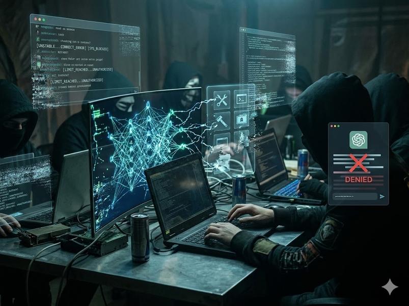 Киберпреступники почти не смогли внедрить ИИ в свои операции — барьер оказался выше ожиданий, показало исследование График и иллюстрация к исследованию об ИИ и киберпреступности
