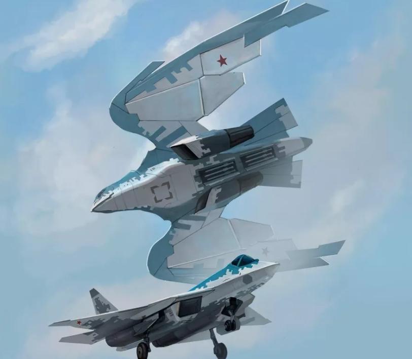 Su-57 en la imagen de un pájaro de acero