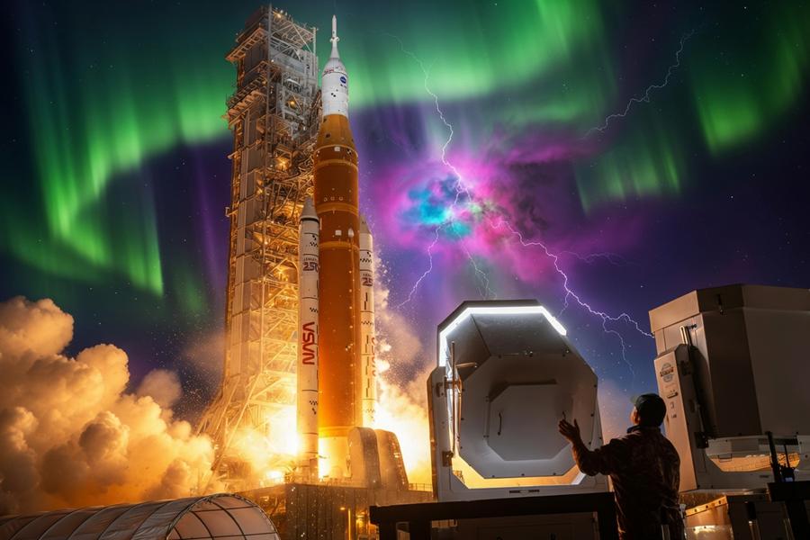 Солнечная плазма угрожает старту миссии Artemis II Ракета SLS на стартовом столе