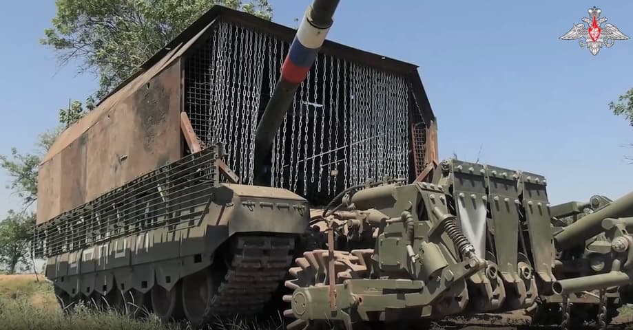 Танк Т-80БВМ с минным тралом ТМТ-К