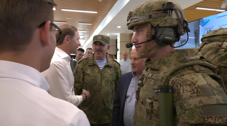 Promising set of military equipment VKPO3.2 in a modernized camouflage coloring