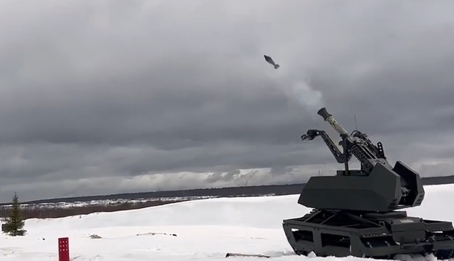 The Courier robotic complex fires mortars