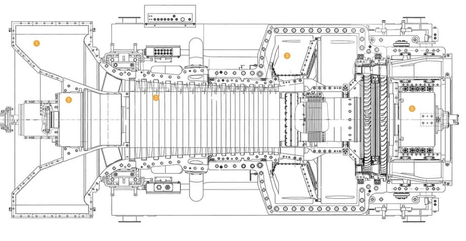 Схема турбины ГТ-009М