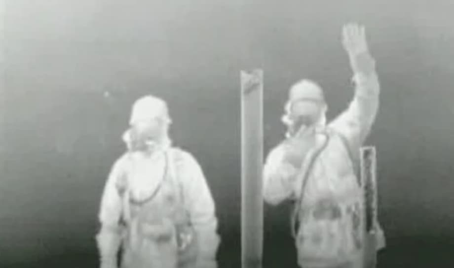 Human silhouette on a thermal imager