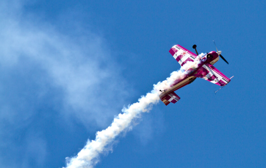 Performance of the Soviet aerobatic aircraft Su-26 at the Madera Air Show 2010