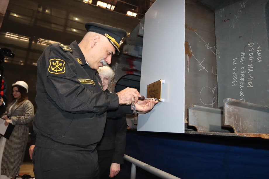 Keel laying of a small sea tanker of project 23630