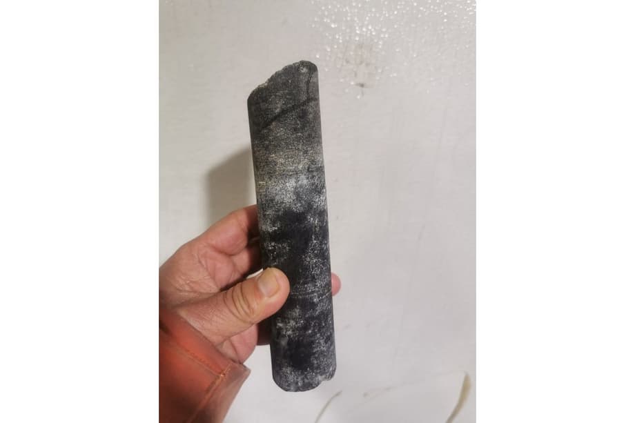 Core taken from beneath the ice during the expedition