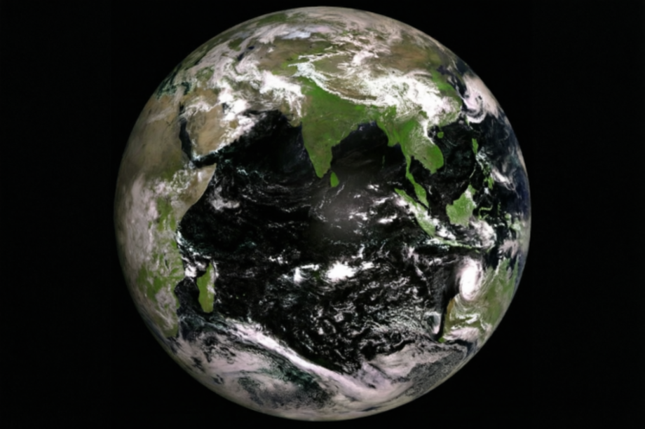 Earth in the lens of the Electro-L No. 5 satellite