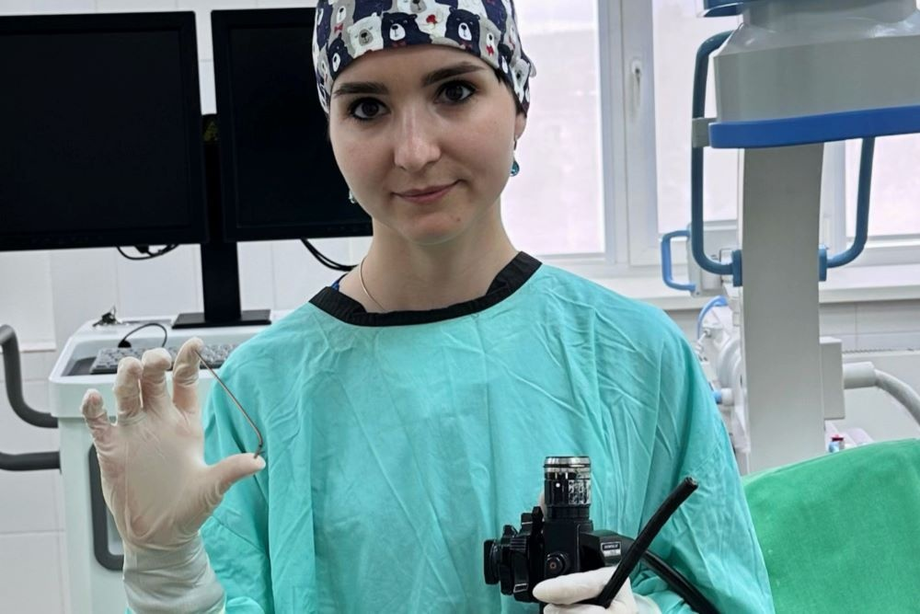 Foto del procedimiento de colocación del stent