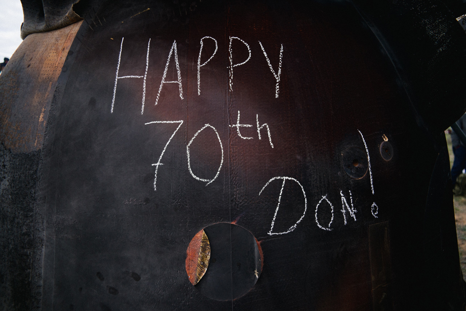 Inscription on the descent vehicle of the Soyuz MS-26 spacecraft: “Happy 70th Birthday Don!”