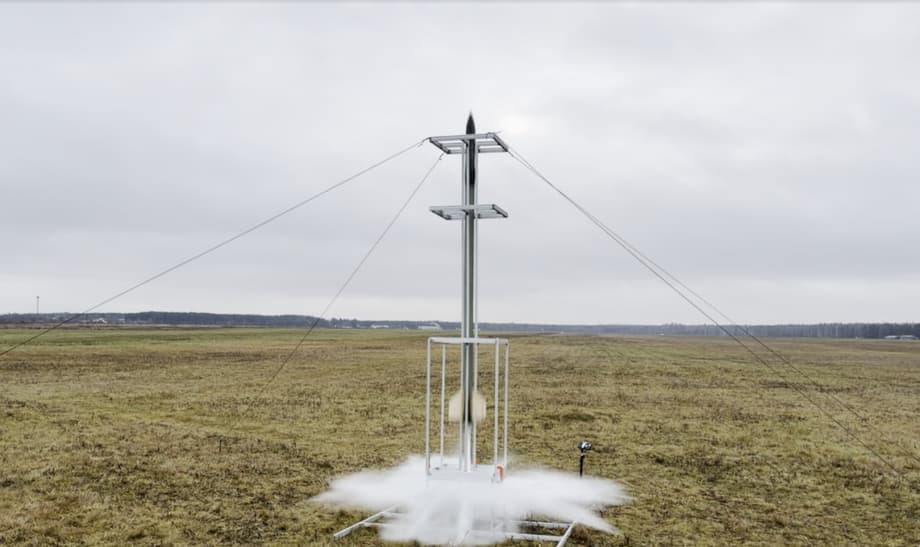 Launch of a water rocket by specialists of the Research Institute of Mechanics of Moscow State University named after M. V. Lomonosov&nbsp;