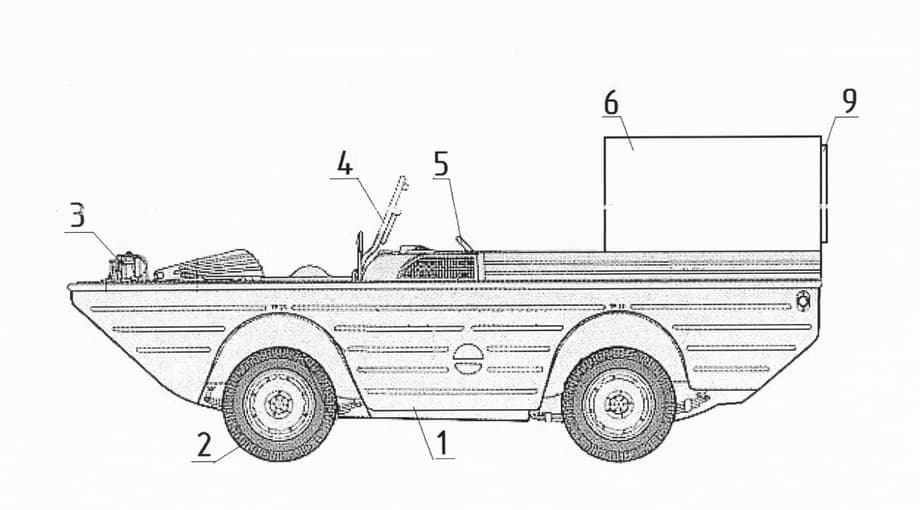 Вездеход-амфибию с гребным винтом