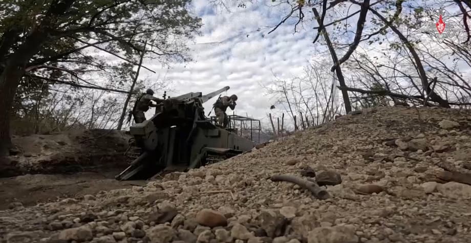 работа САУ 2С5 «Гиацинт-С»