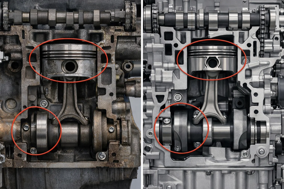Сравнение старого и нового двигателей