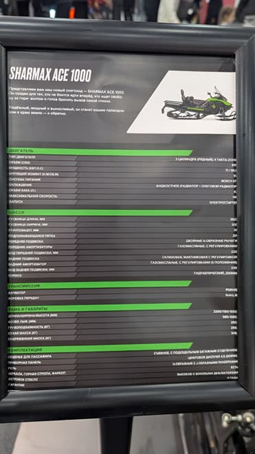 Characteristics Sharmax Ace 1000
