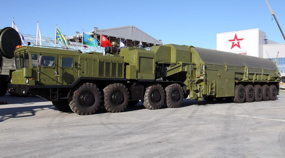 Transport and transfer unit 3F30-9 from the complex of ground support equipment for the 3K30 Bulava missile system
