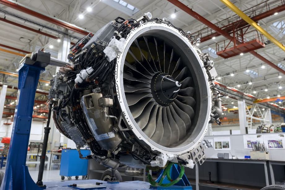 Авиационный двигатель ПД-8 в сборочном цехе рыбинского предприятия «ОДК-Сатурн»