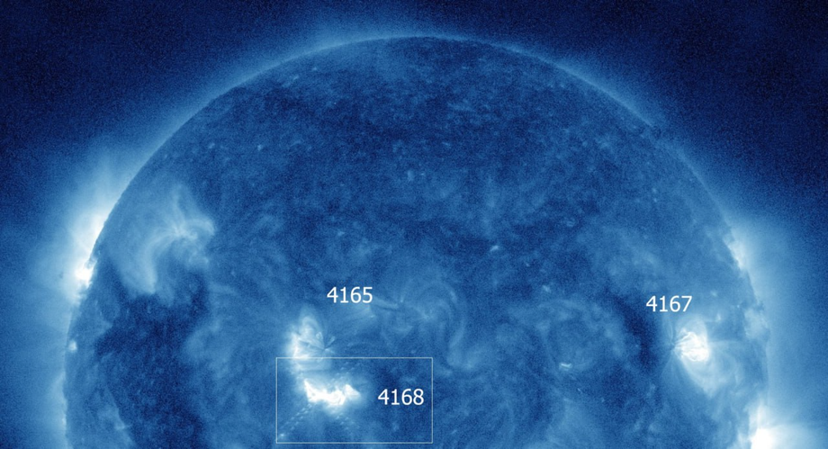 Active region of the Sun where the flare occurred