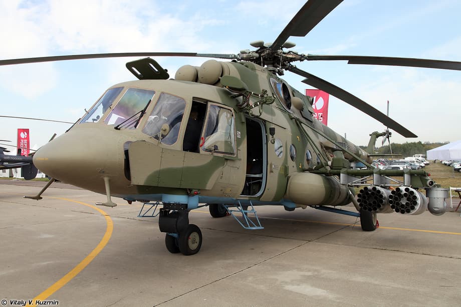 Mi-8AMTSh with the L370E8 "Vitebsk" protection system