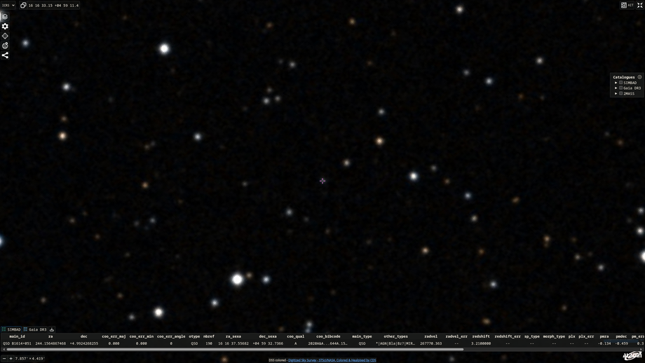 Изображение квазара&nbsp;PKS 1614+051