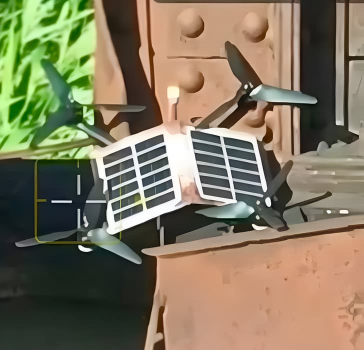 Strike drone on solar panels