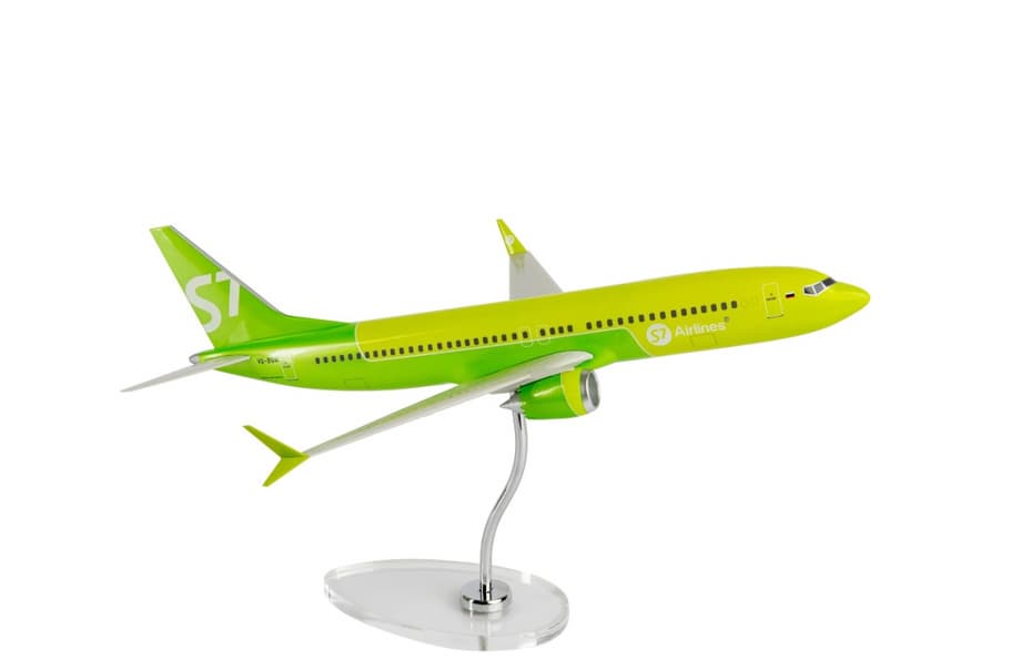 Maqueta de un avión de la aerolínea S7