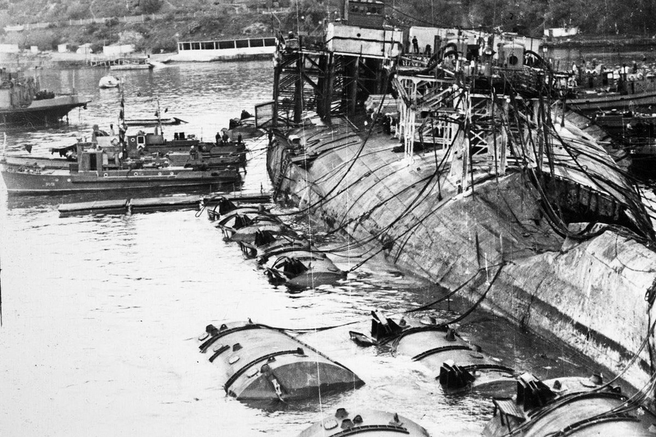 подъём линкора «Новороссийск», май 1957 года