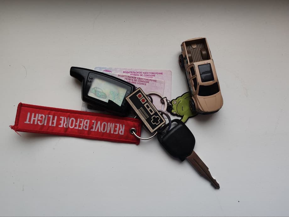 Driver's licenses with car keys