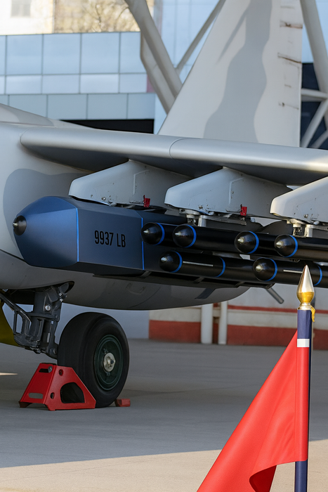 Placement of compact guided missiles on aircraft suspensions