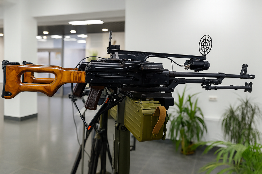 PKM machine guns mounted on a tactical mount