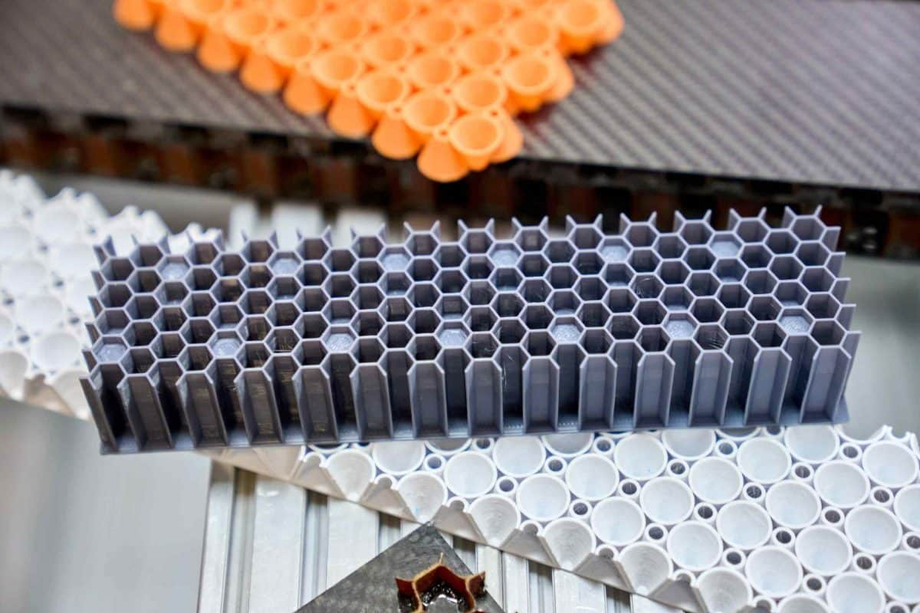Sound-absorbing structure made in a specialized 3D-printed mold