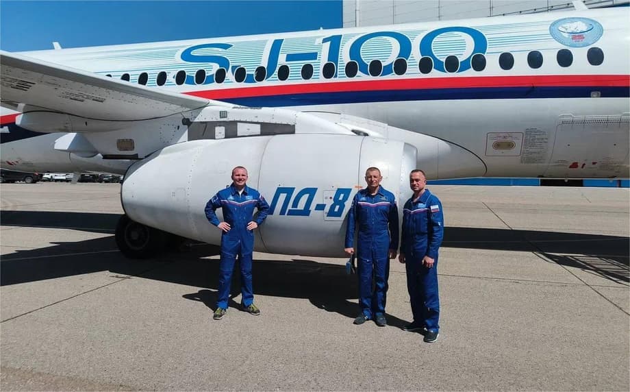 Опытный «Суперджет» с/н 95157 на отечественных двигателях ПД-8 совершил перелет из Комсомольска-на-Амуре в Жуковский