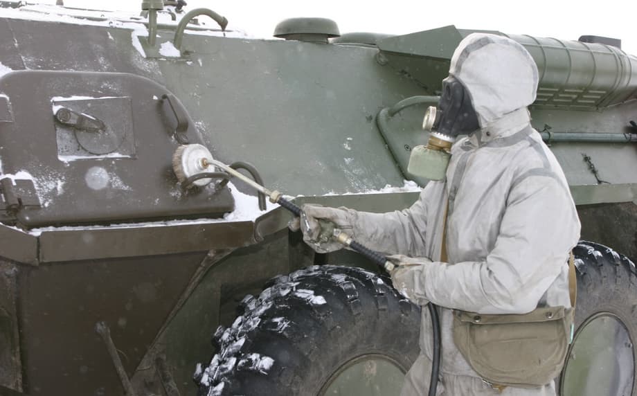 тренировка военнослужащих группы РХБ