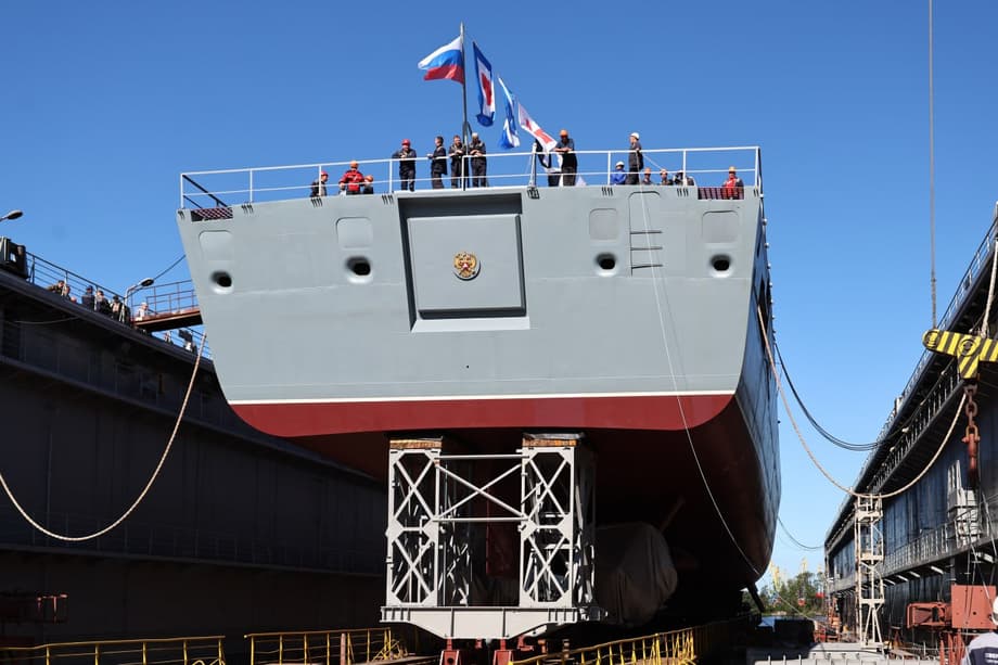 Спуск на воду пятого фрегата проекта 22350 «Адмирал Амелько»