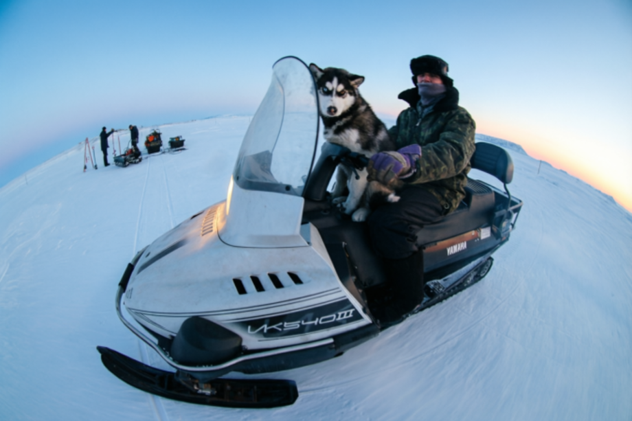 Employees of the "Ice Base Cape Baranova" research station
