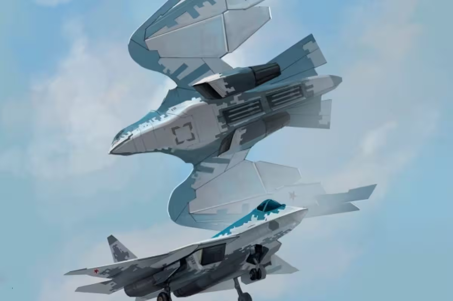 Su-57 and S-70 "Okhotnik"