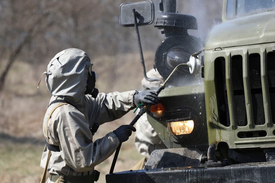 Учения подразделений РХБЗ ВС России