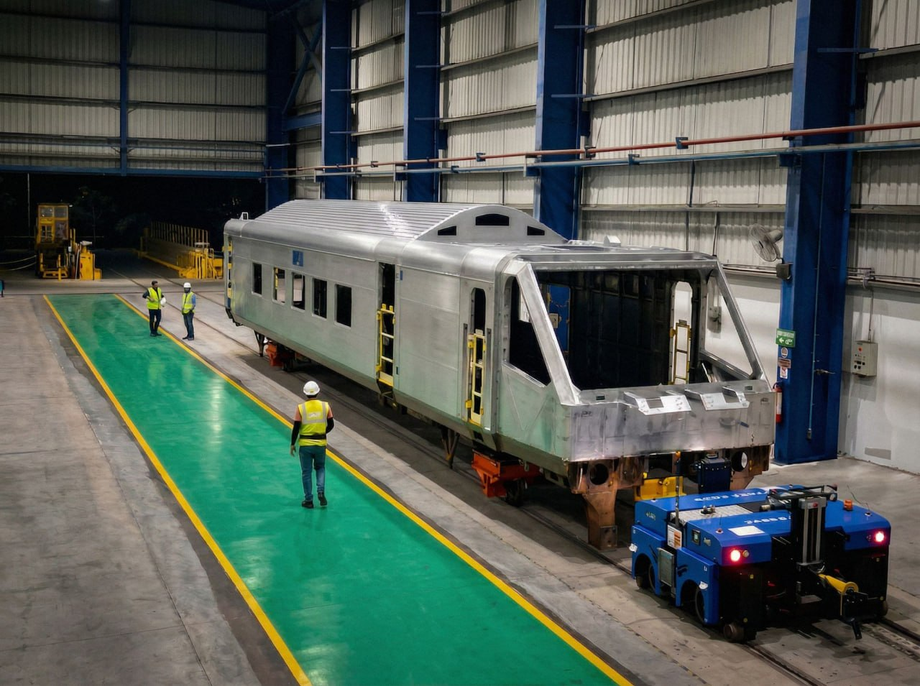 Кузов головного вагона для спального электропоезда Vande Bharat