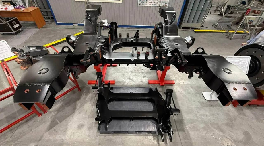 Motor bogie frame of the first Russian high-speed rail train