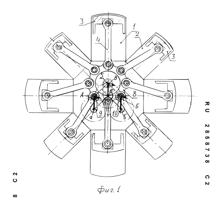 Diagram of a piston ICE with a split cycle by engineer Alexander Gorshkov