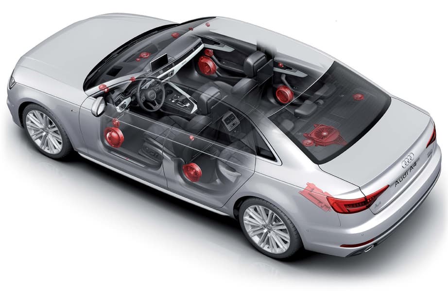 Компоновка элементов аудиосистемы Bang & Olufsen c 3D-звучанием