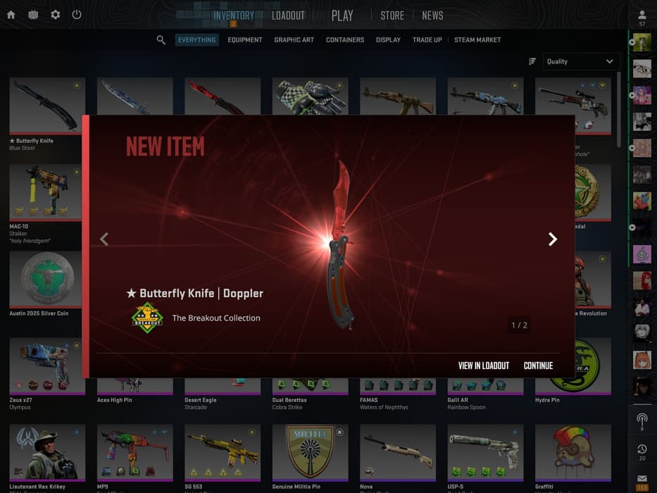 Средняя цена этого ножа на сторонних площадках была в районе ~1 500 000 рублей /&nbsp;Valve