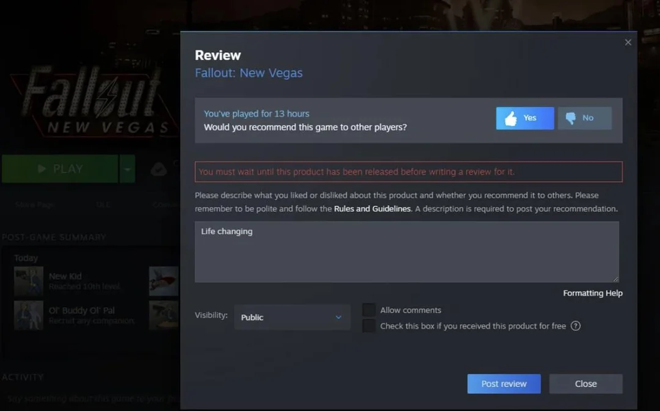 Publicación en Reddit