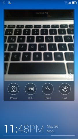 Обзор Gionee Elife E7. Скриншоты. Виджет камеры