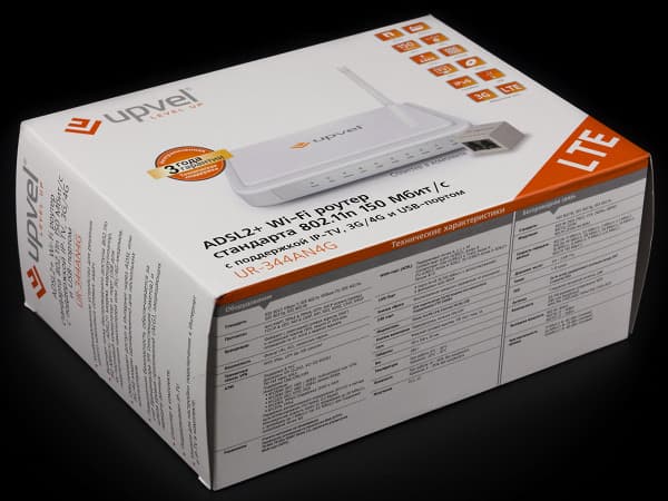 Упаковка роутера Upvel UR-344AN4G Упаковка роутера Upvel UR-344AN4G