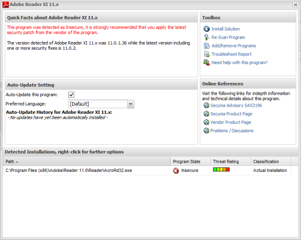 Secunia Personal Software Inspector