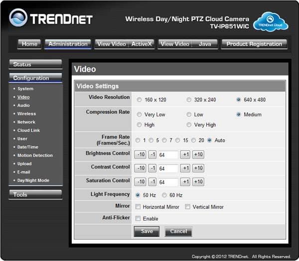 Web-интерфейс IP-камеры TRENDnet TV-IP851WIC Web-интерфейс IP-камеры TRENDnet TV-IP851WIC