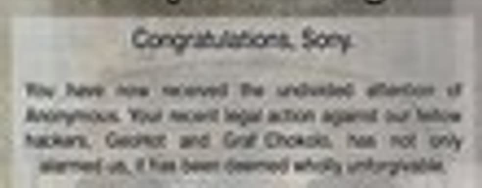 Anonymous объявили войну Sony