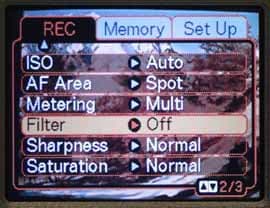 меню Casio QV-R40