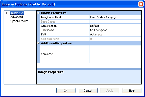 Настройка процесса создания образа